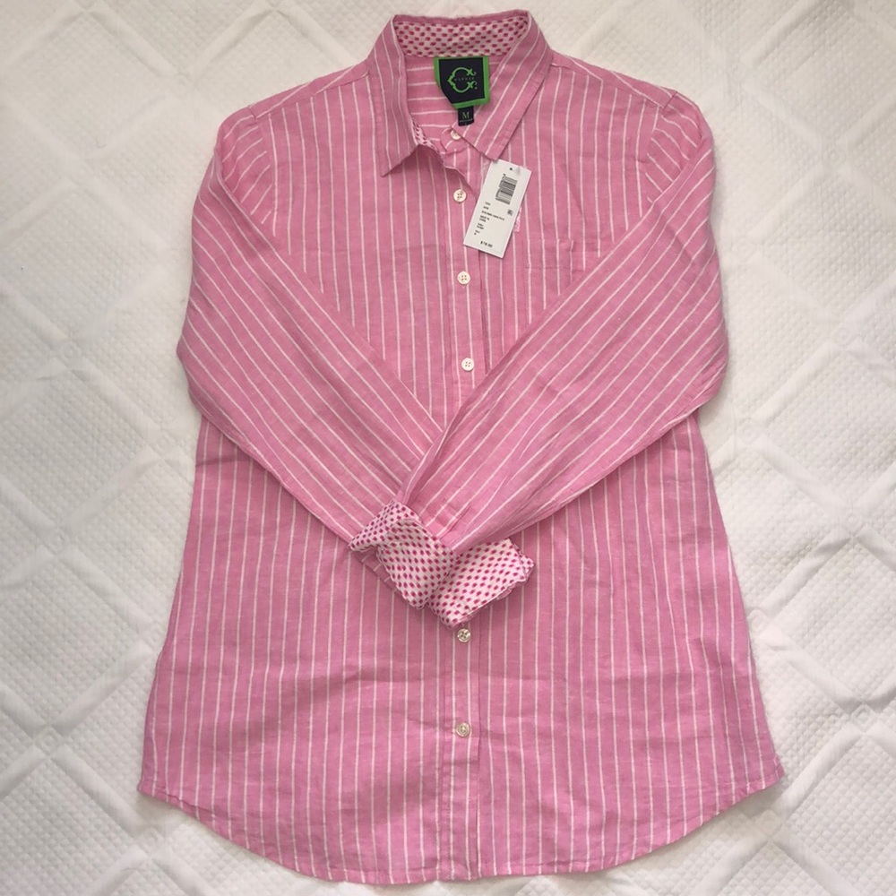 C Wonder Pink Pinstripe Top